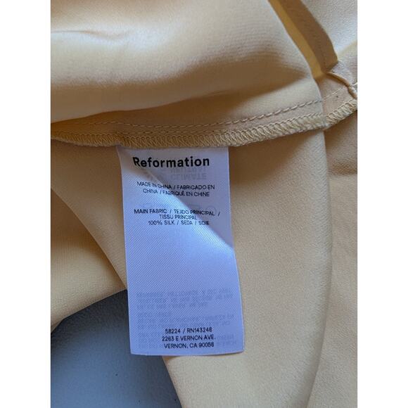 NWD Reformation Ronda Silk Wedding Gown Maxi Dress Size 14 Sunshine #4A458 - Picture 15 of 16